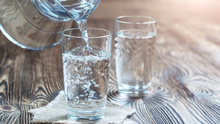 a glass of water for a diet drink